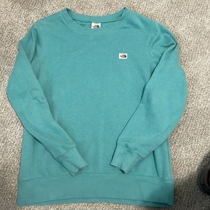 North face teal colored sweatshirt